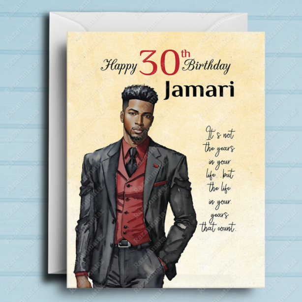 Black Man Birthday Card V